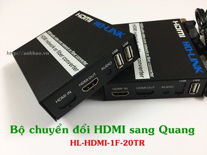 Bộ chuyển đổi HDMI sang Quang 20KM kèm USB, Audio chính hãng HO-Link